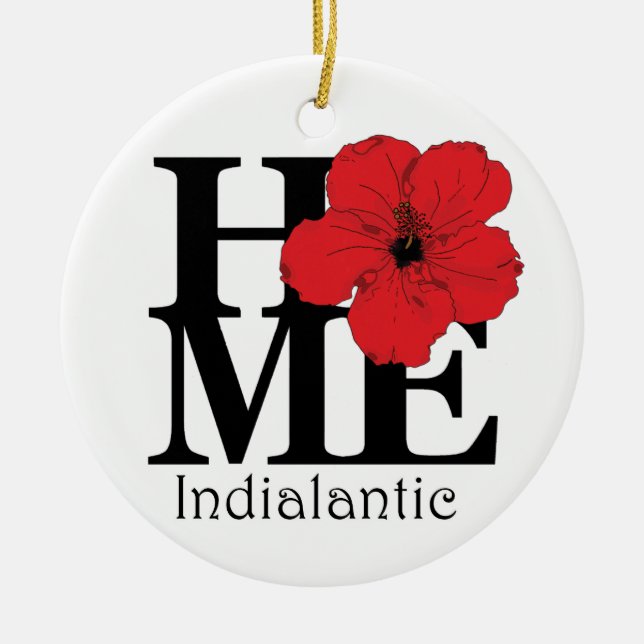 Indialantic HOME Ceramic Ornament (Front)