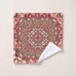Indian abstract medallion pattern. Boho and gypsy  Wash Cloth