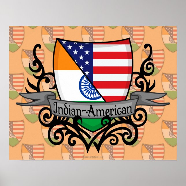 Indian-American Shield Flag Poster (Front)