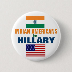 Indian Americans for Hillary 2016 6 Cm Round Badge