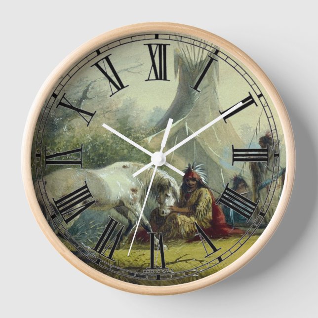 Indian and his Horse 1858 Clock (Front)