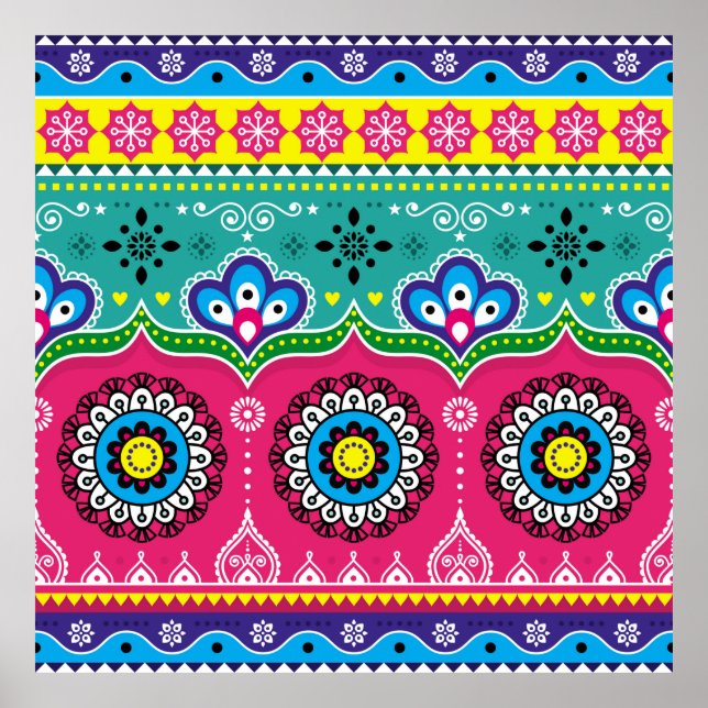 Indian and Pakistani truck art design, Jingle truc Poster (Front)