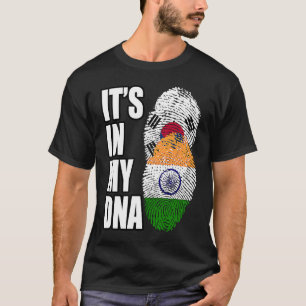 Indian And South Korean Mix DNA Heritage Flag T-Shirt
