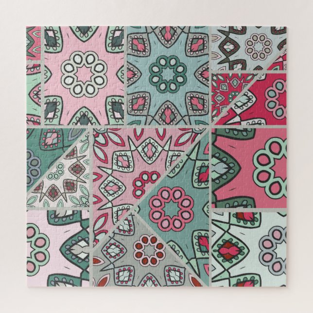 Indian Arabic Patchwork Quilt Vintage Jigsaw Puzzle (Vertical)
