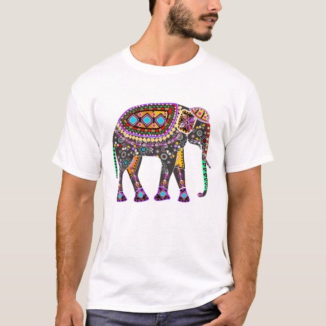 INDIAN ART ELEPHANT T-Shirt (Front)