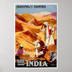 Indian Art See India Travel Poster Vintage Print