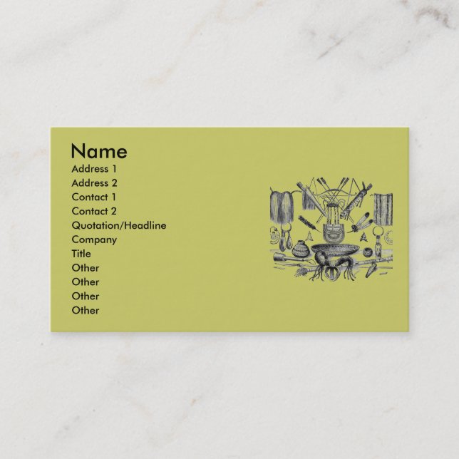 Indian Artefacts Business Card (Front)