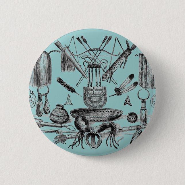 Indian Artefacts utton 6 Cm Round Badge (Front)