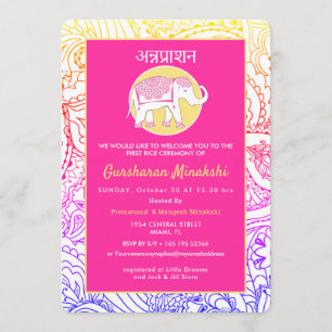 Indian Baby First Rice Annaprashana  Ceremony Invitation