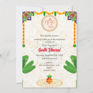 Indian Baby Shower Godh Bharai Hindu Invitation