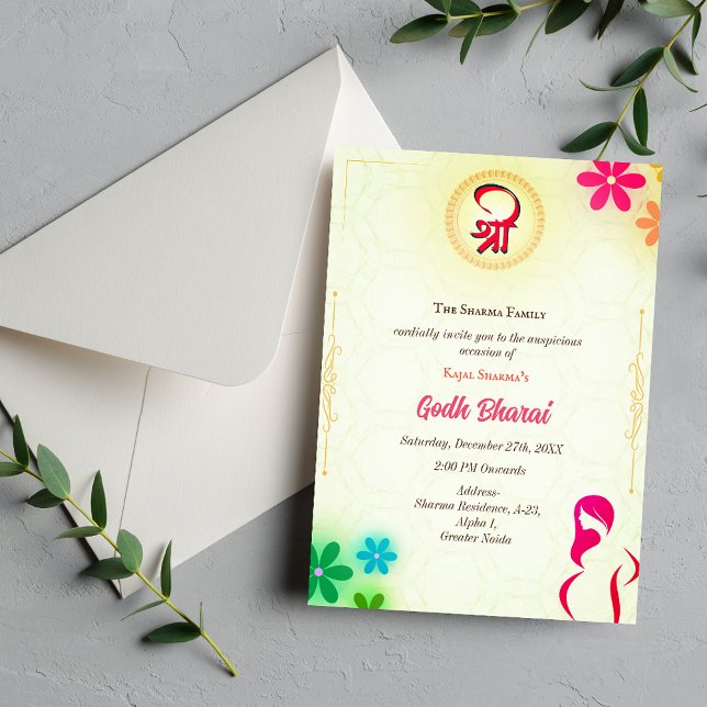 Indian Baby Shower Godh Bharai Hindu Invitation (Creator Uploaded)