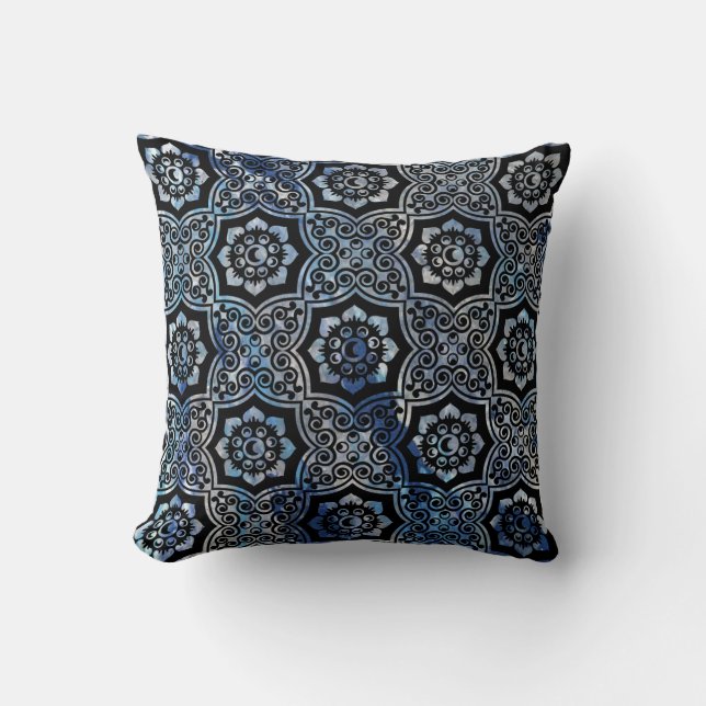 Indian Batik - Blue Cushion (Front)