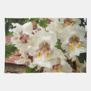 Indian Bean Tree Flowers Tea Towel