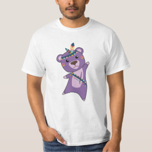 Indian Bear Purple Fashing Teddy Feather Cute T-Shirt