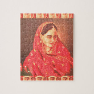 Indian beauty bride girl female woman goddess gift jigsaw puzzle