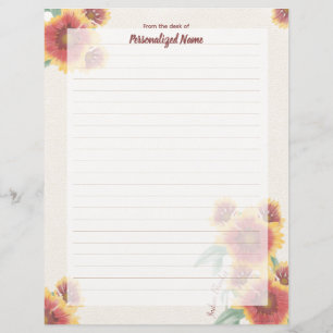 Indian Blanket Muted Lined Paper Sheet