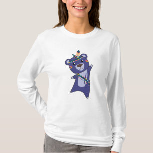 Indian Blue Bear Fashing Teddy Feather T-Shirt