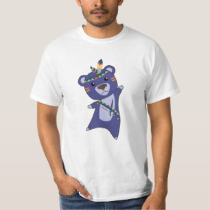 Indian Blue Bear Fashing Teddy Feather T-Shirt