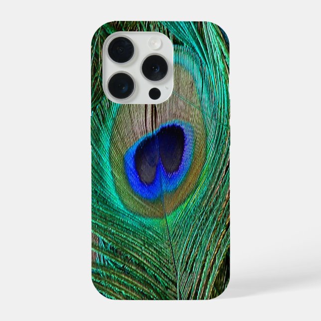 Indian Blue Peacock Feather iPhone Case (Back)