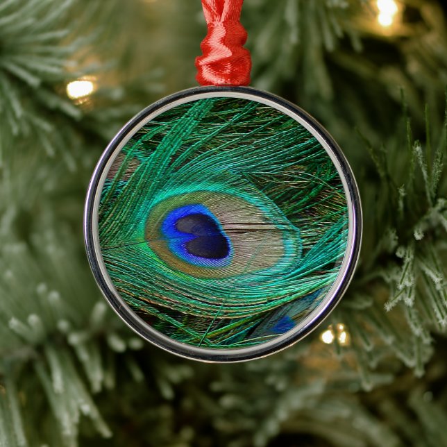 Indian Blue Peacock Feather Metal Tree Decoration (Tree)