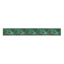 Indian Blue Peacock Feather Ribbon