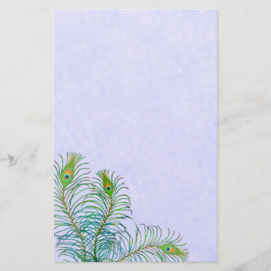 Indian Blue Peacock Feathers Stationery
