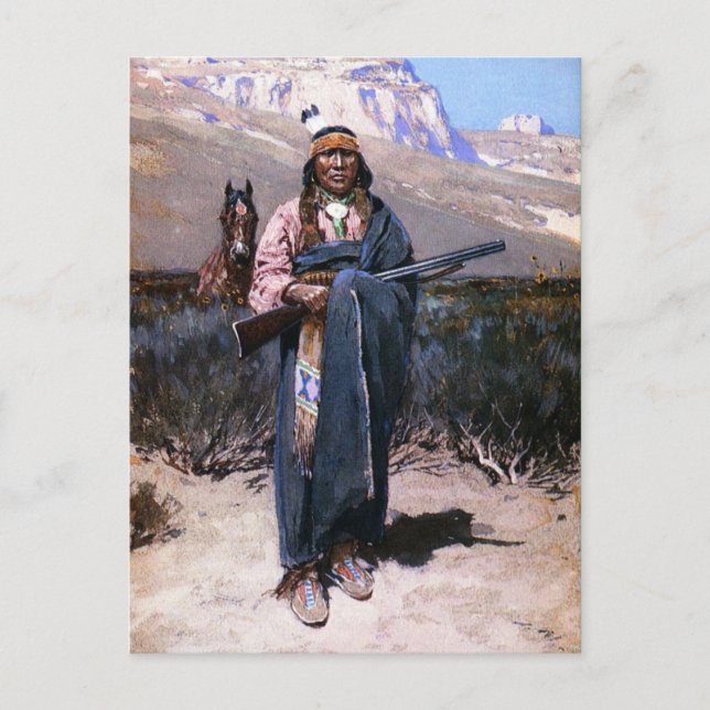 Indian Brave 1891 Postcard (Front)