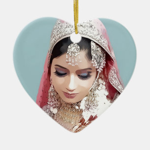 Indian bride ceramic tree decoration