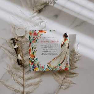 Indian Bride in Saree   Floral Mehendi Celebration