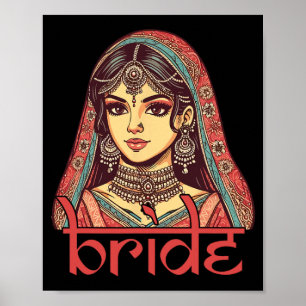 Indian Bride To Be Dulhan Desi Bridal Wedding Bach Poster