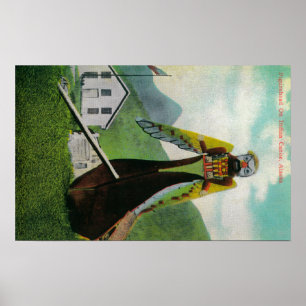 Indian Canoe with Figurehead in AlaskaState Poster