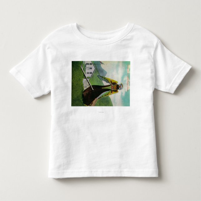 Indian Canoe with Figurehead in AlaskaState Toddler T-Shirt (Front)
