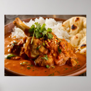 Indian Chicken Tikka Masala Curry Meal Poster