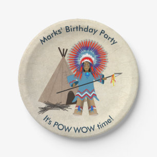 Indian Chief Birthday Party Paper Plates