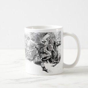 Indian chief charging on horse: American Wild West Coffee Mug