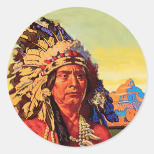 Indian Chief Classic Round Sticker