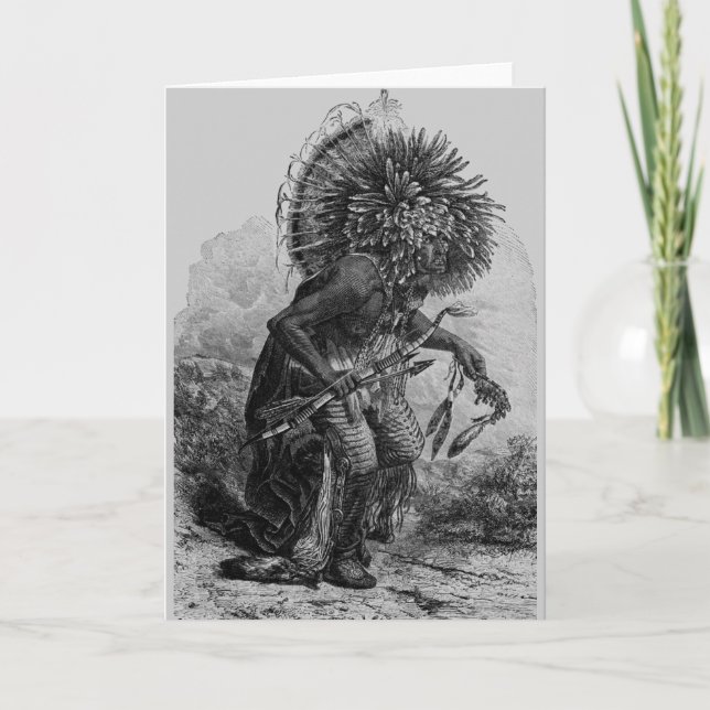 Indian Chief Greeting Card (Front)