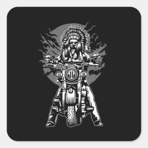 Indian Chief Motorcycle Square Sticker
