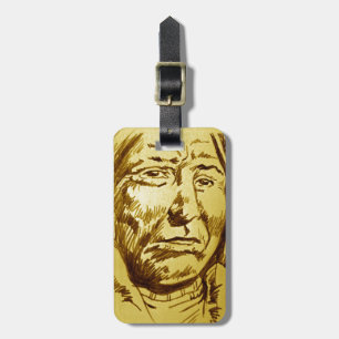 Indian Chief Pencil Sketch Luggage Tag