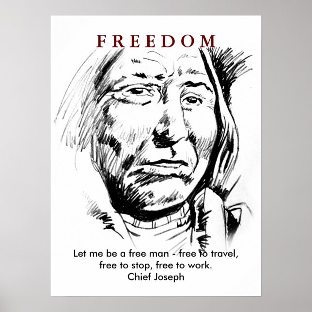 Indian Chief Sketch Motivational Poster Poster (Front)
