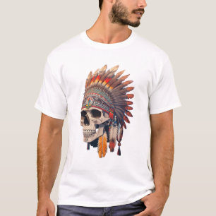 Indian Chief Skull   Native American Skull T-Shirt