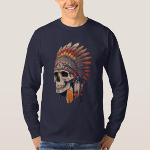 Indian Chief Skull Native American Skull T-Shirt