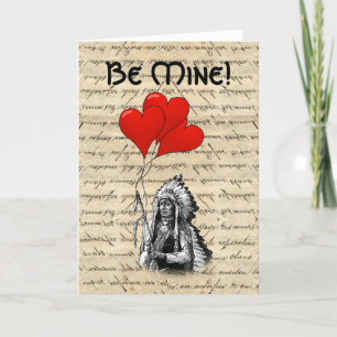Indian chief  valentines holiday card