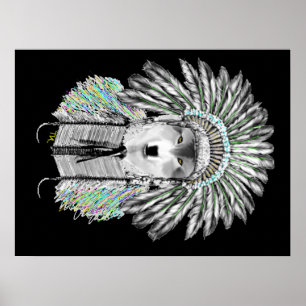 Indian chief wolf poster