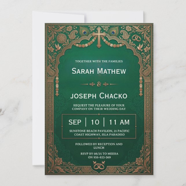 indian christian wedding invitation (Front)