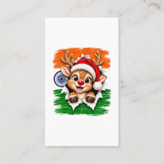 Indian Christmas Reindeer Calling Card