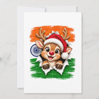 Indian Christmas Reindeer Card