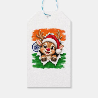 Indian Christmas Reindeer Gift Tags
