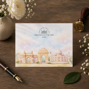 Indian Cityscape Souvenir Tourist Attractions Holiday Postcard