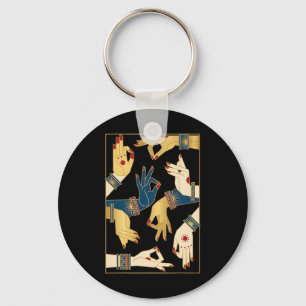 Indian Clical Dance Mudras Bharatanatyam Spiritual Key Ring